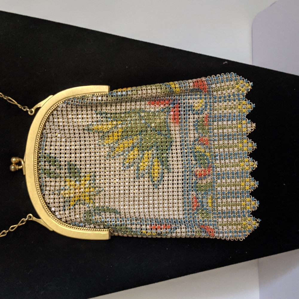 Vintage Whiting and Davis Enameled Mesh Purse 1920s - Picture 1 of 6